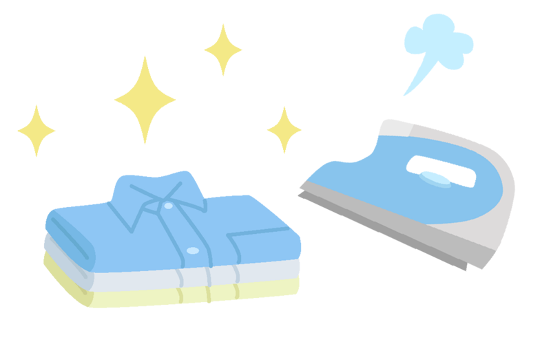 アイロンがけする。